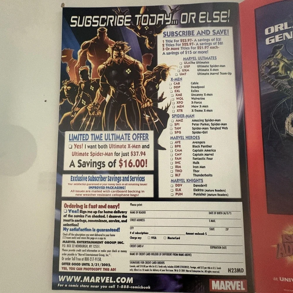 Muties Marvel Comics #1 2002 The Changeling Direct Edition Modern Age Superhero